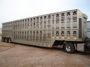 USED 2000 BARRETT punch side drop center aluminum livestock Trailers